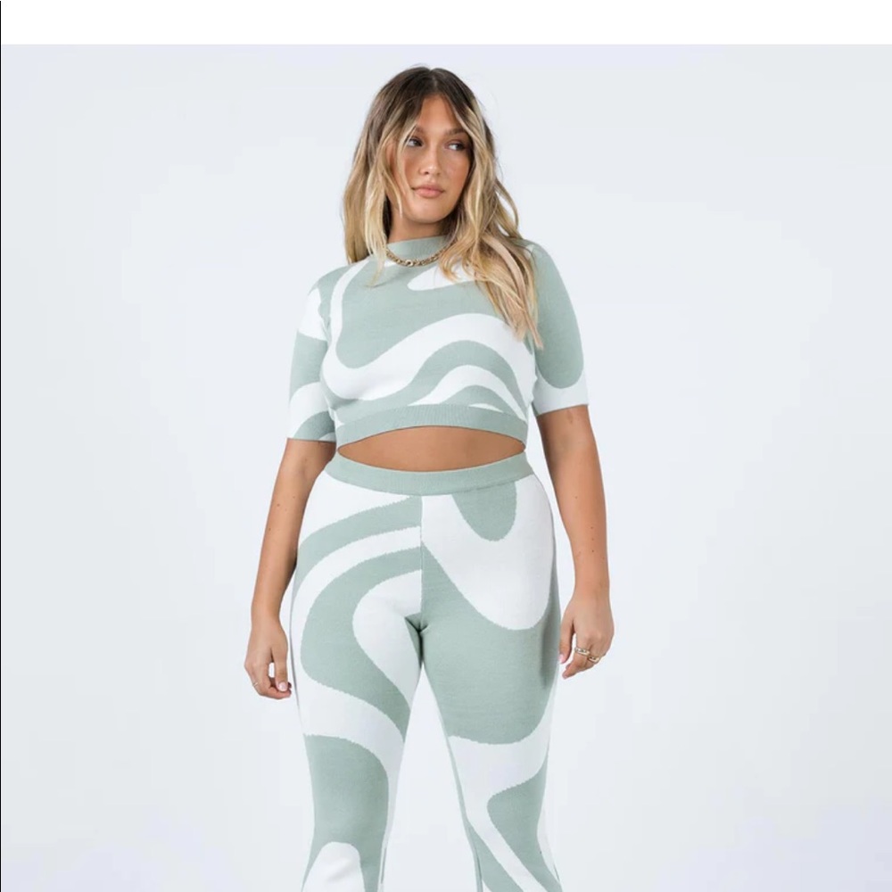 Princess Polly Adora Set Sage / White Swirl